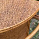 Half-moon bar in rattan and woven wicker – Vintage work, circa 1960-1970