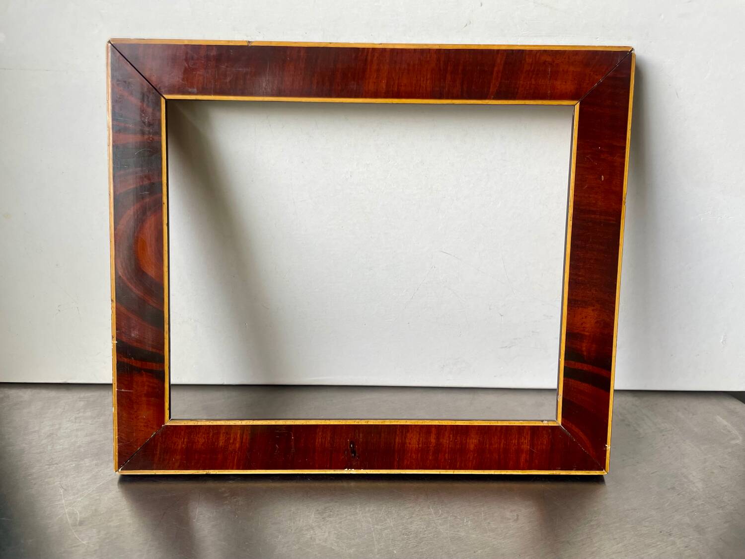 Antique Wooden  Frame intarsia borders 26.5 cm x 22.5  cm