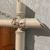 Miroir bambou blanc vintage ancien 72 X 53cm