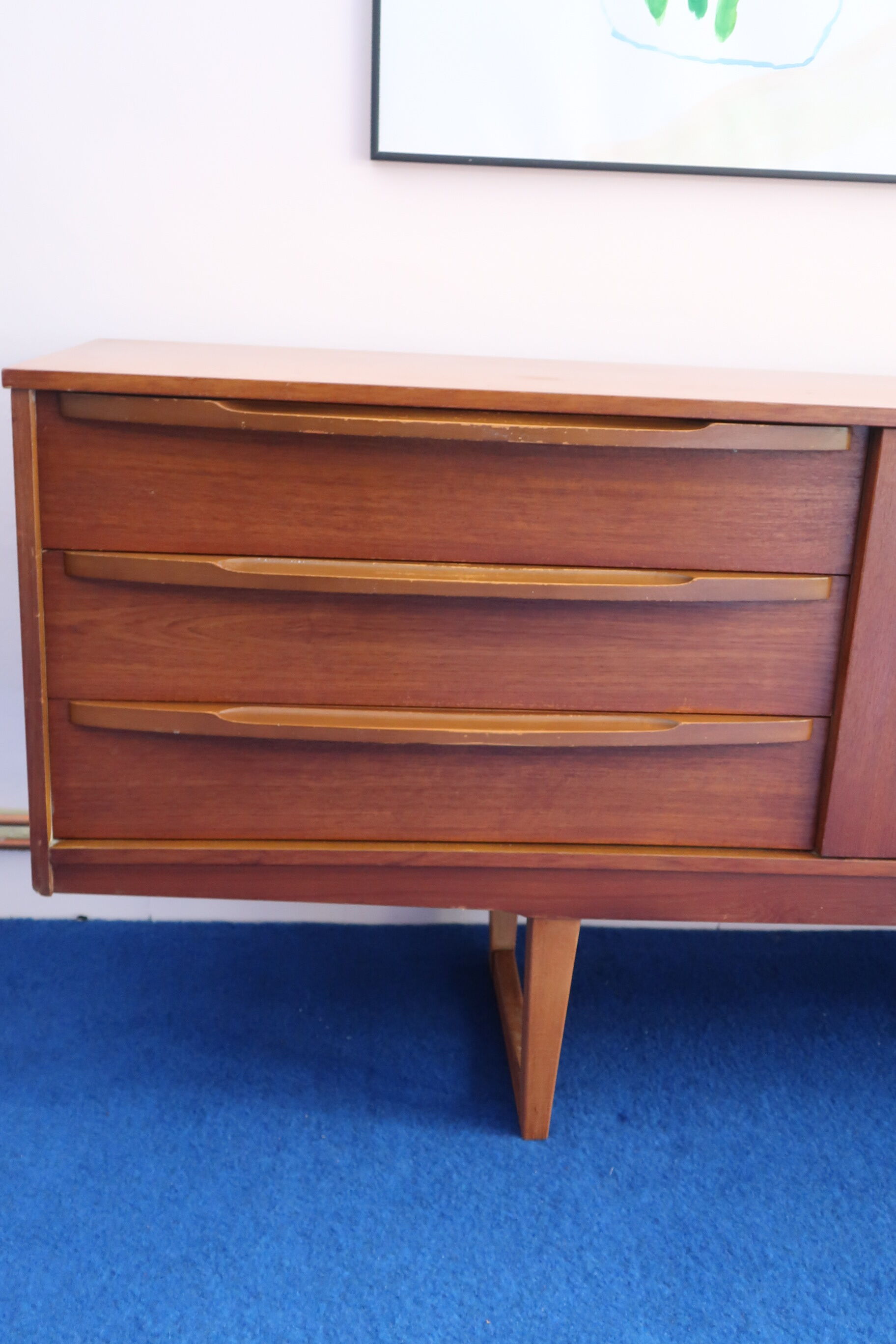 Teak sideboard of the 60s U-shaped base