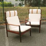 Pair of armchairs by Grete Jalk, Glostrup Publishing, Denmark