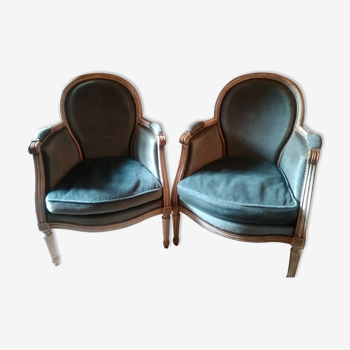 Pair of louis xvi shepherdess armchairs original condition