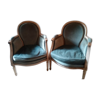 Paire de fauteuils bergères louis xvi état d'origine