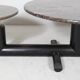 Sculptural coffee table in granite and wood, Italy 1980s.
