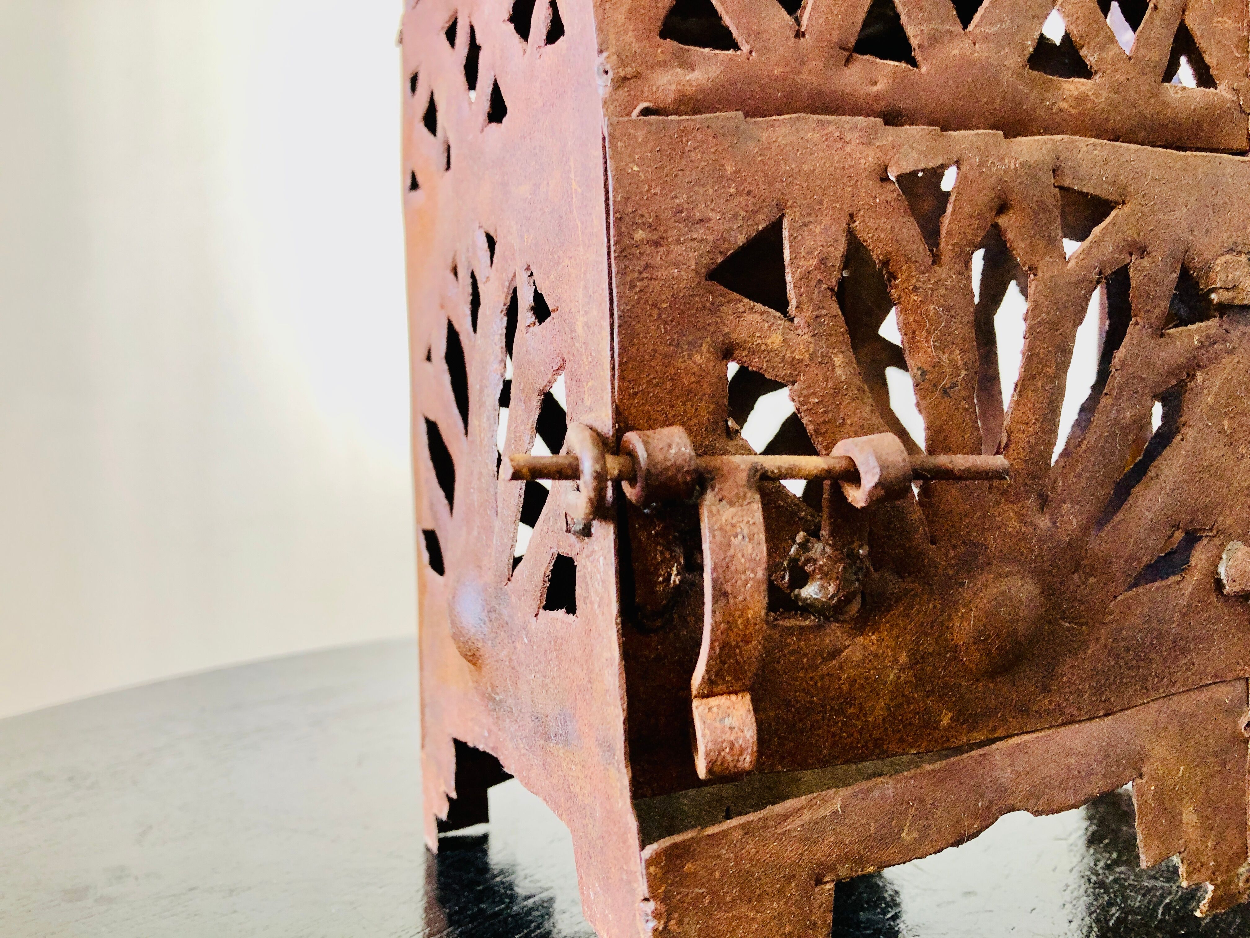 Pair of wrought iron lanterns