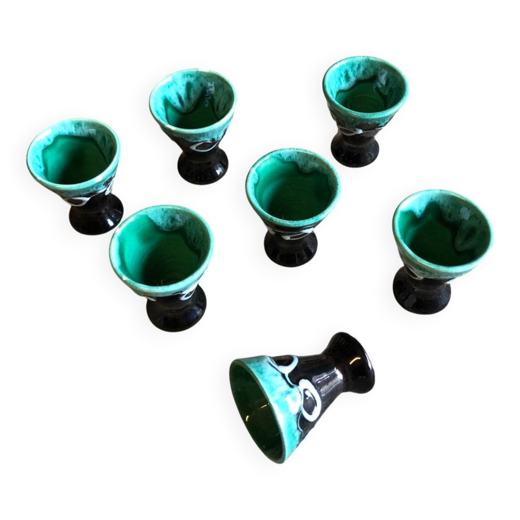 Vallauris Ceramic Glasses or Egg Cups