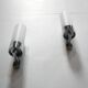 Pair of vintage metal and opaline wall lamps