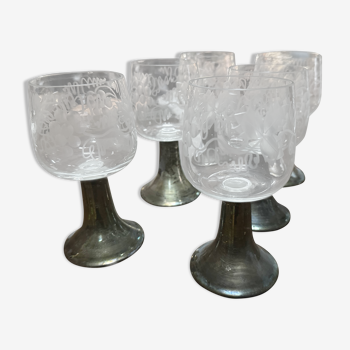 6 silver-plated glasses