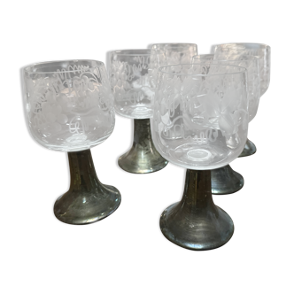 6 silver-plated glasses