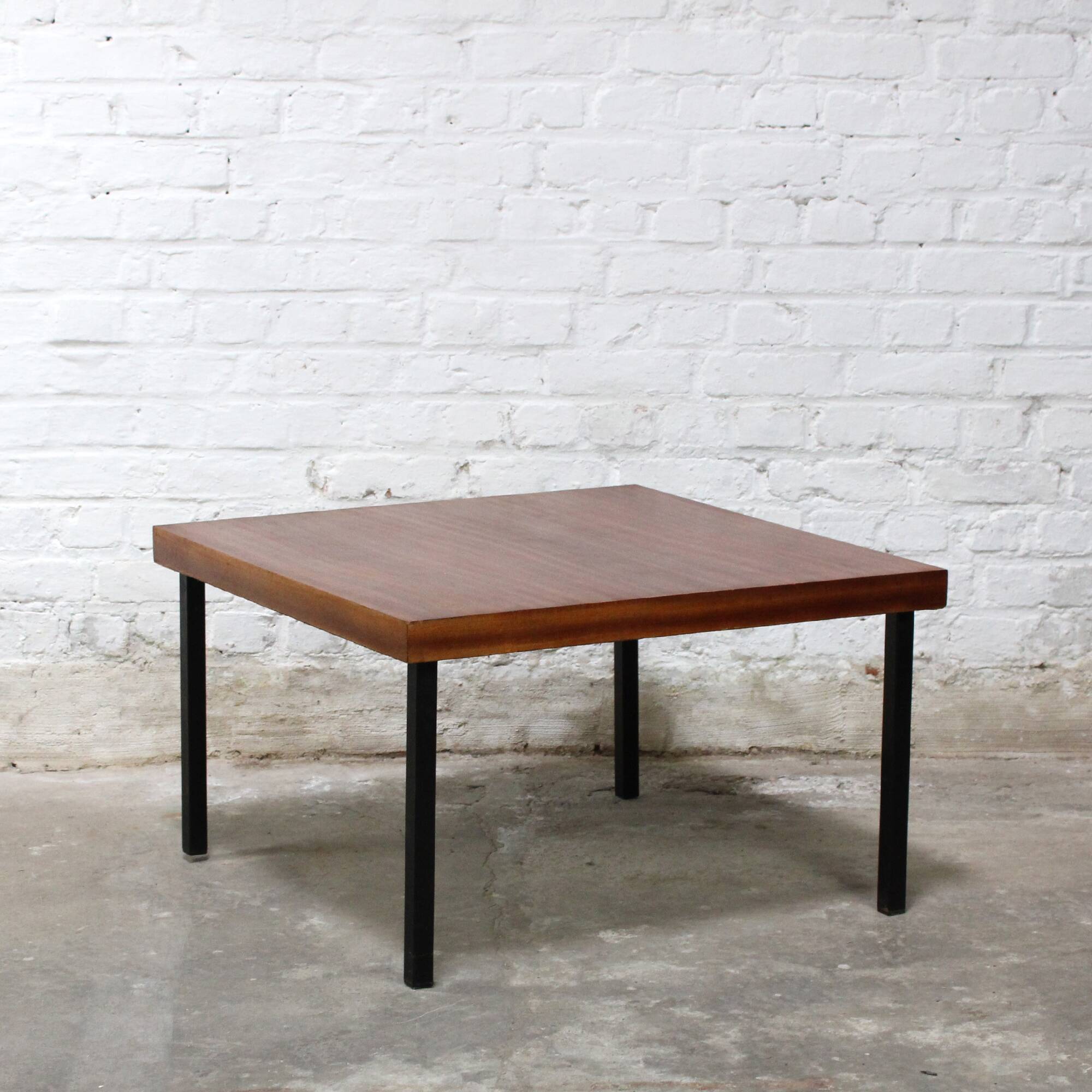 Vintage mahogany living room table by Pierre Guariche for Meurop 1960s