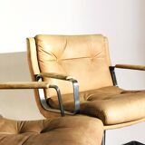 Pair of armchairs Raphael Raffel, skai and aluminum