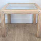 Table basse bois et verre