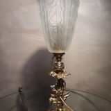 Lampe bronze art nouveau tulipe pressed muller degue schneider 32x10 art deco