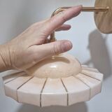 Art Deco wall lamp in marbled pink Clichy glass