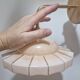 Art Deco wall lamp in marbled pink Clichy glass