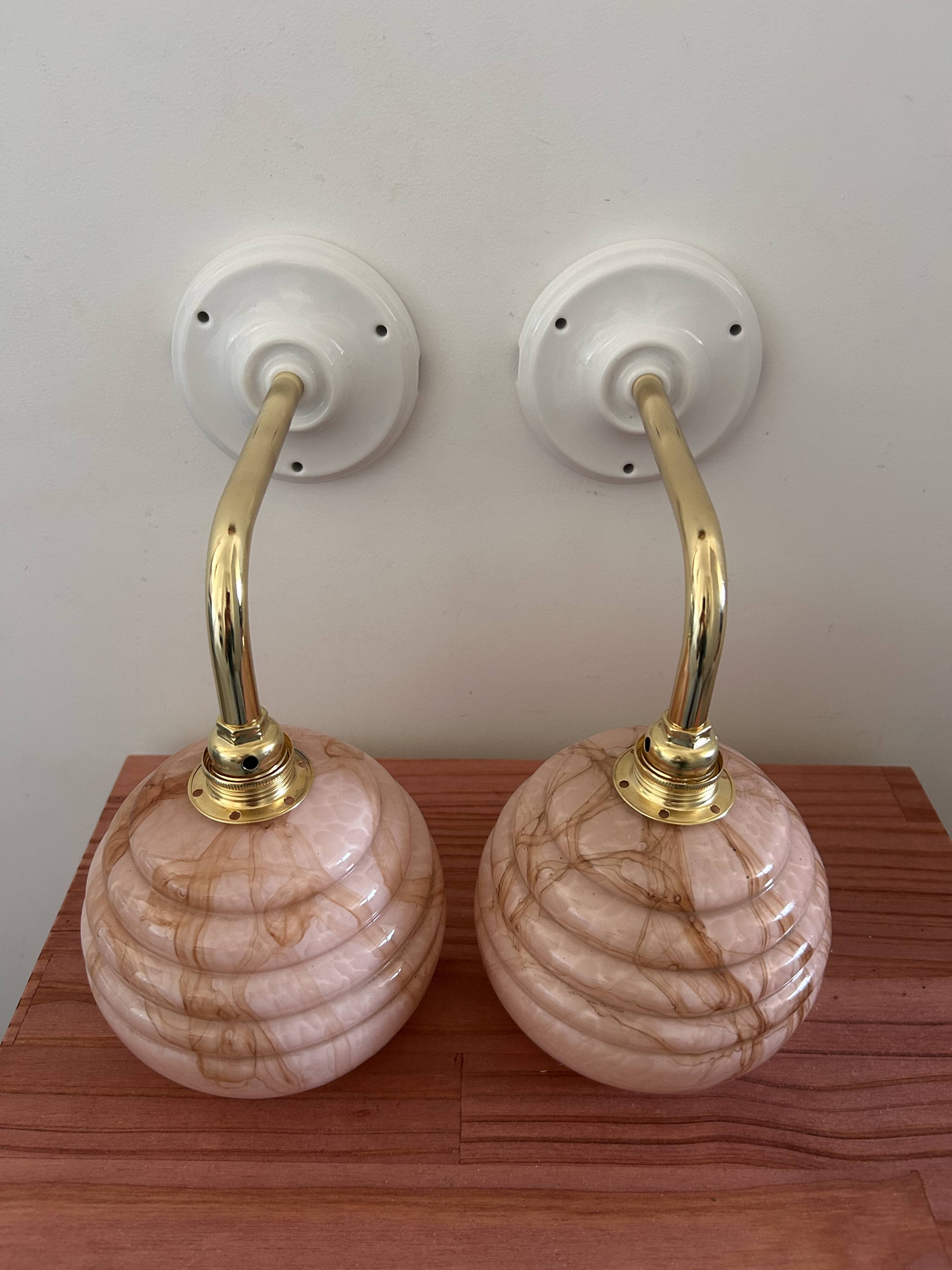 Pair of Art Deco wall lights