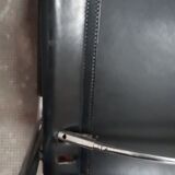 chair design vintage tubes chrome leather black