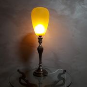 very large lamp bronze lampshade day opaque yellow glass 1940 about ,,57x15