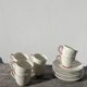 8 Art Deco white Limoges fine porcelain cups