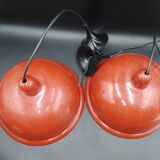 Rare x2 Lita pendant light design industrial lamp factory sheet metal 1960/70 loft