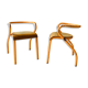 Set of 2 orange chairs child Jacques Hitier in wood & metal