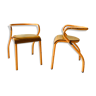 Lot de 2 chaises oranges enfant de Jacques Hitier en bois & métal