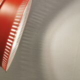 Knud Hjerting Metal layered cone-shaped hanging lamp with perforated detail on the edge. Model P208