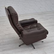 1970s, Danish swivel chair, original condition, brown furniture leather.