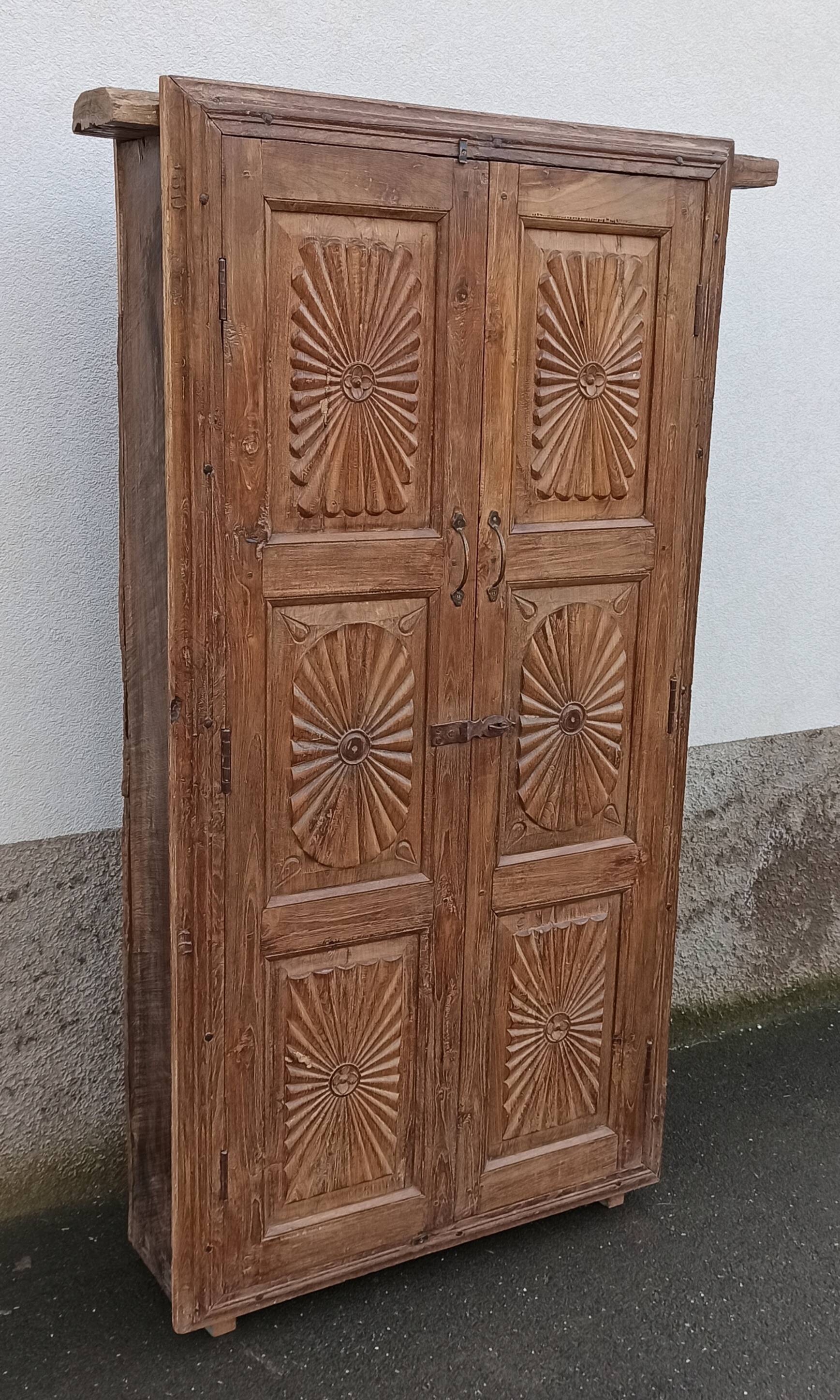 Old built-in wooden wardrobe