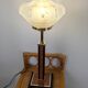 Lampe de table Art Déco pied Monteuse N°25 et verre opalin