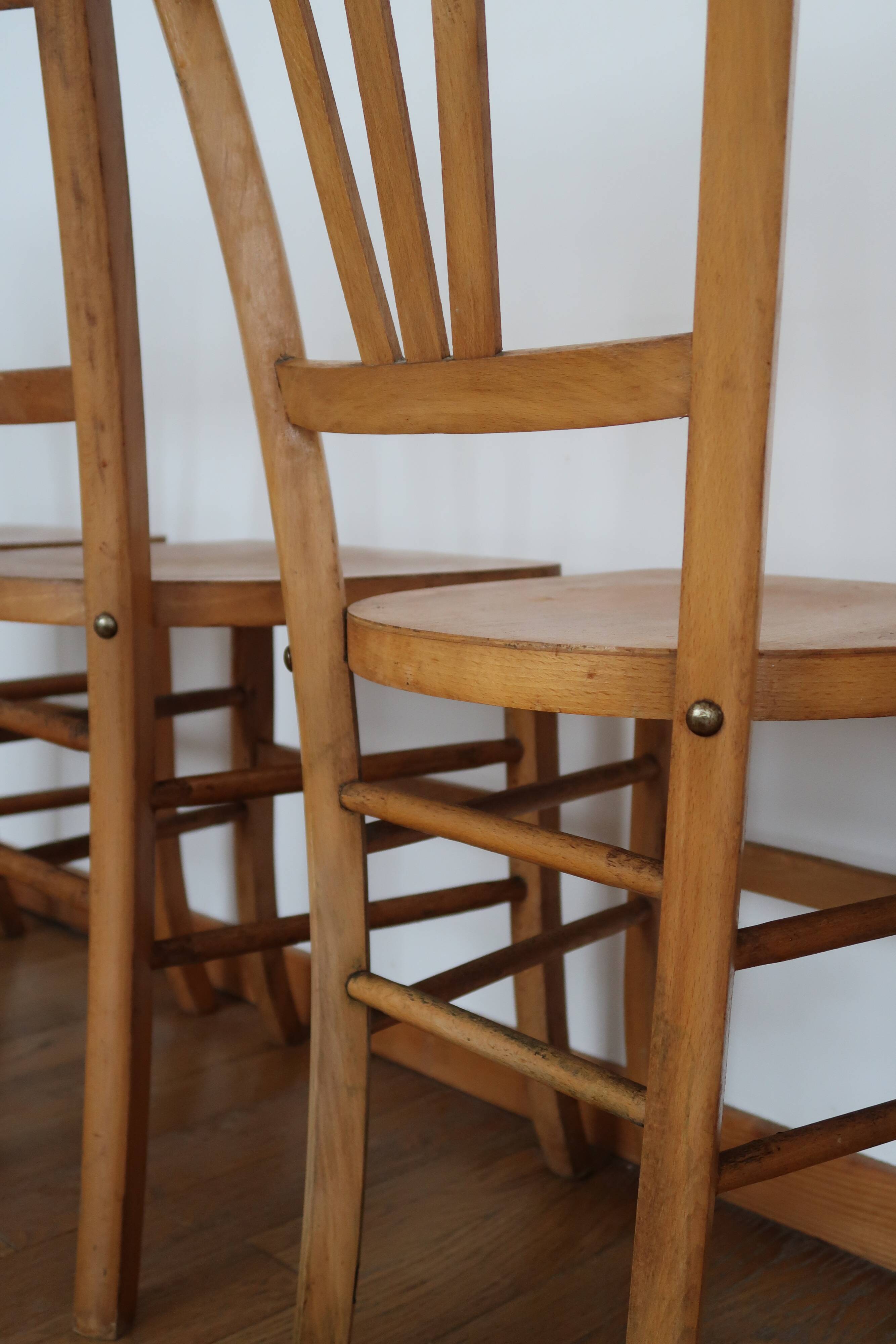 Lot de 8 chaises bistrot clair Luterma