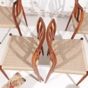 Set of 4 Niels Moller Model 83 rosewood dining chairs, Denmark, 1975