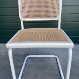 Set of 4 Cesca b32 model chairs in white by Marcel Breuer