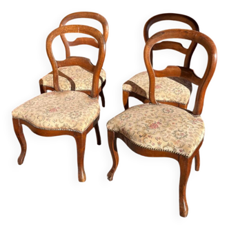 Set of 4 Louis Philippe chairs, 19th century