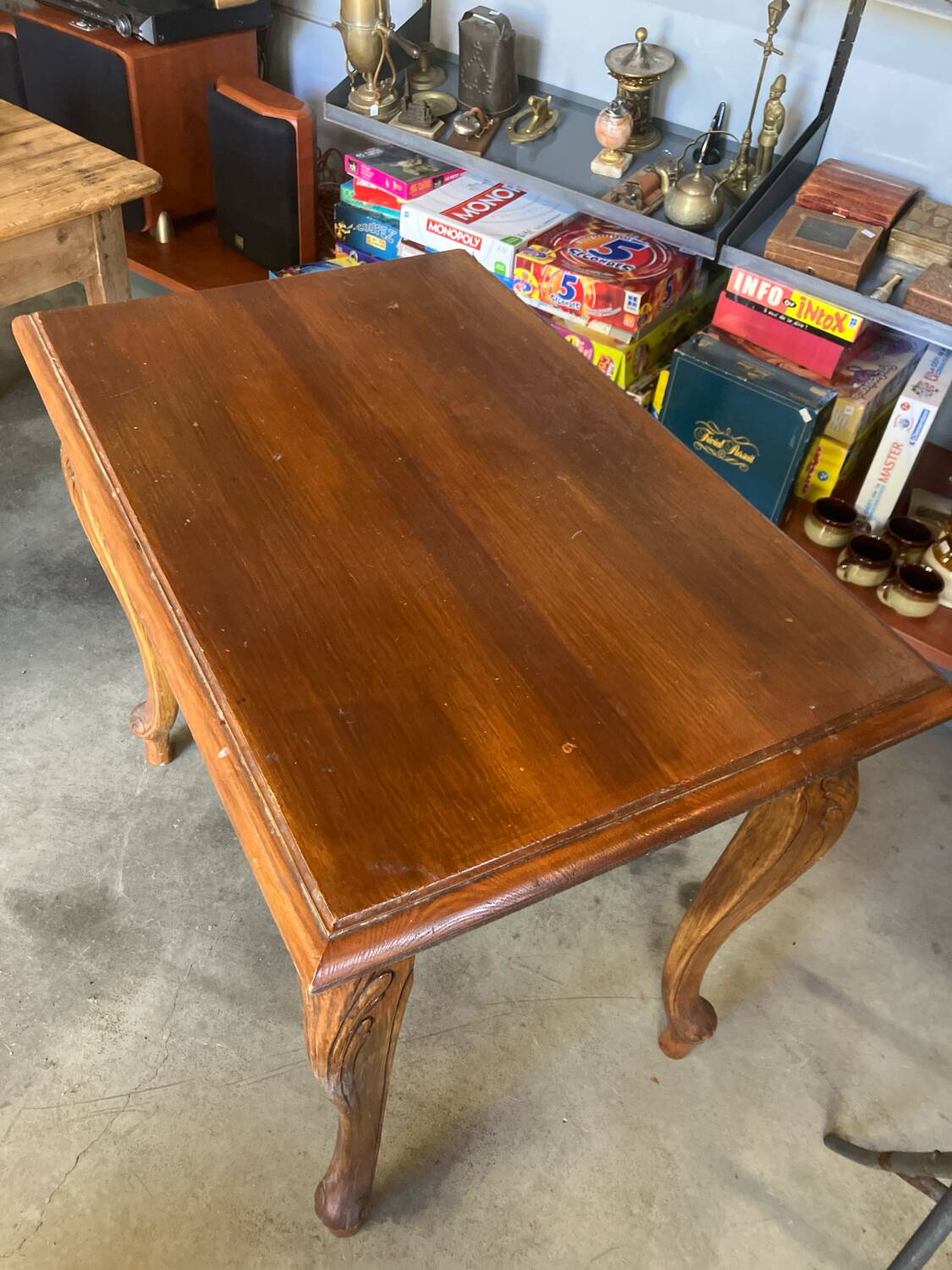 Wooden table, carved legs