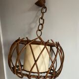 Louis Sognot style rattan pendant lamp