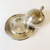 Silver-plated butter dish with elephant motif