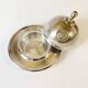 Silver-plated butter dish with elephant motif