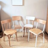 Set of 4 reimagined and mismatched vintage chairs