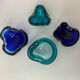 Mid century design set of 4 blue murano glass bowls , 1970's