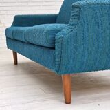 1970s, Danish 3-seater sofa, furniture wool, teak wood.
