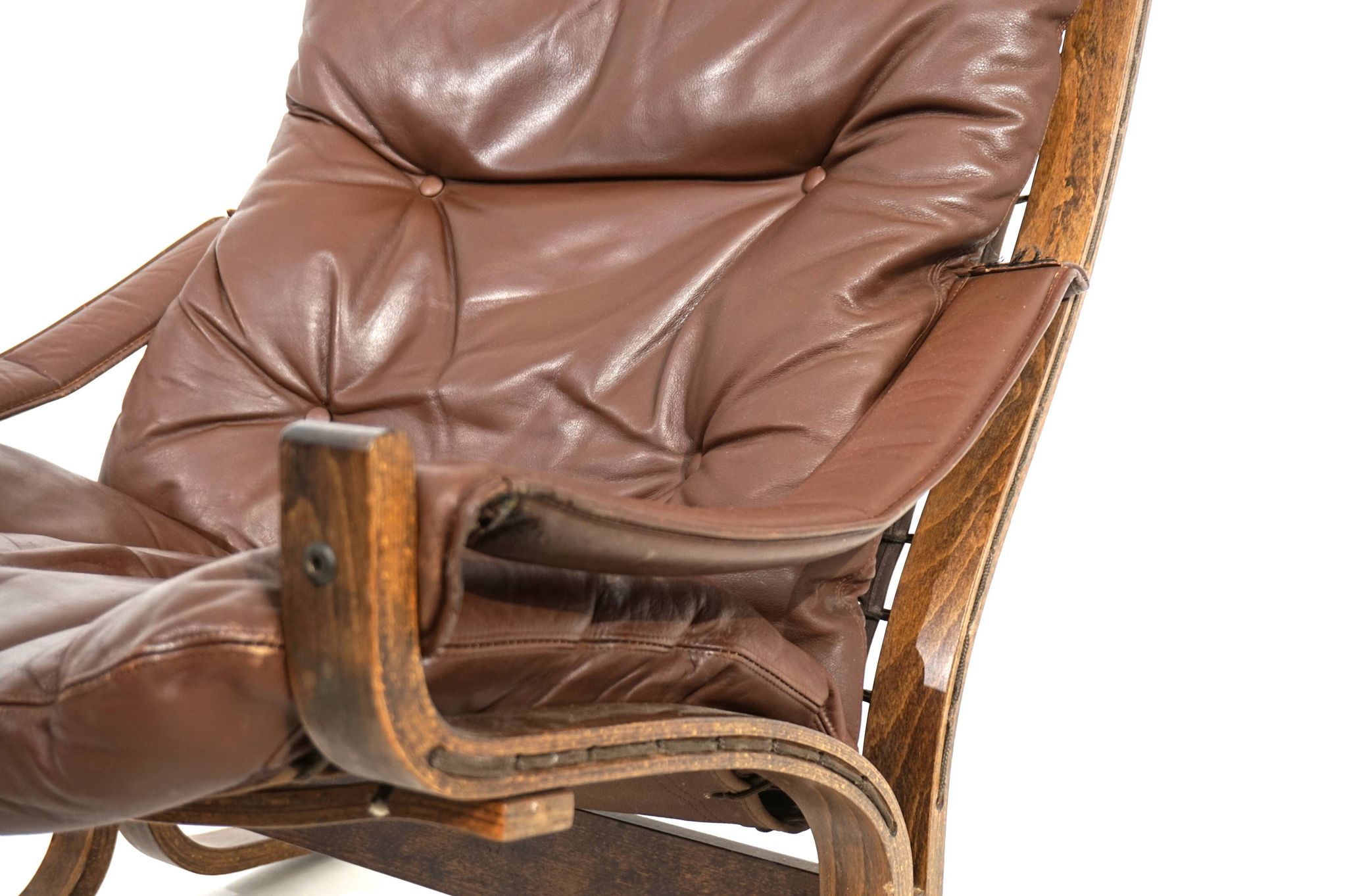 Fauteuil en cuir Westnofa Siesta par Ingmar Relling, 1960