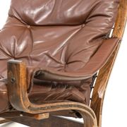 Fauteuil en cuir Westnofa Siesta par Ingmar Relling, 1960