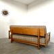 Old wooden sofa vintage brutalist design 60s