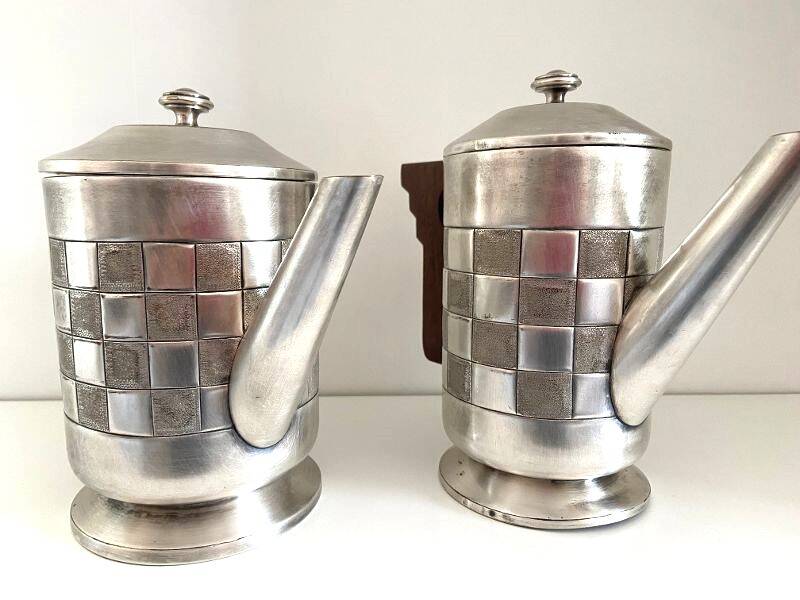 Tea & Coffee Service Pieces Silver-Plated Metal Art Deco A.S Stamp