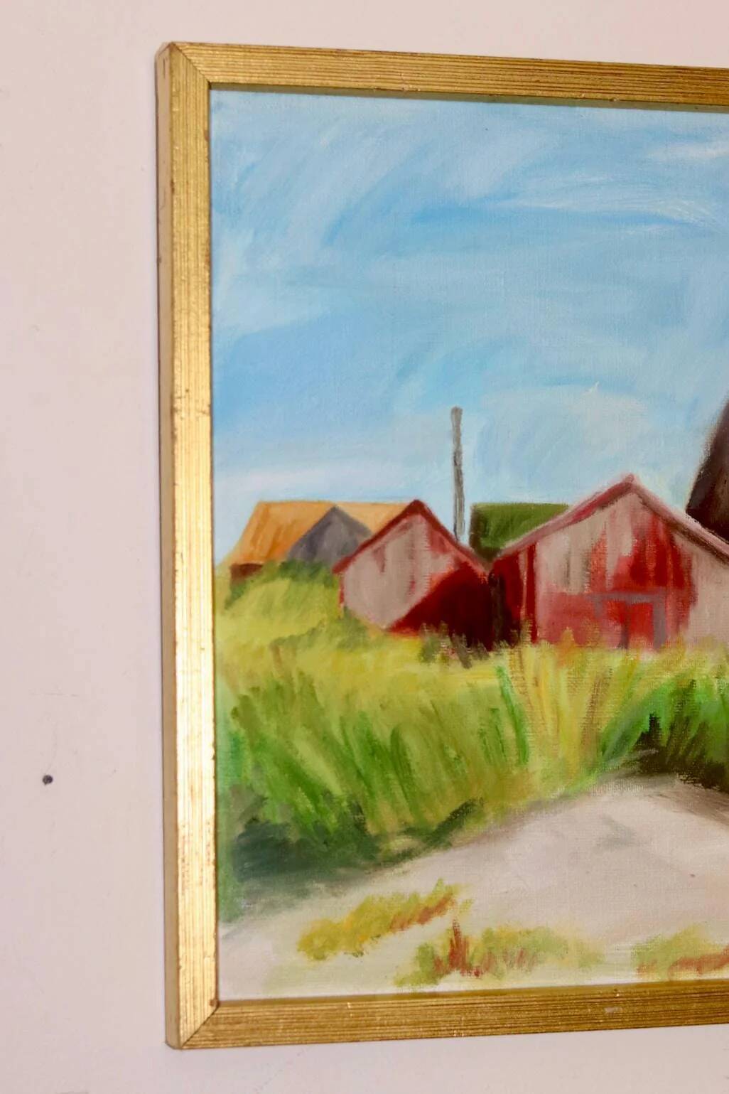 Original Swedish oil painting on canvas "Light in the Darkness"