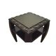Pair of bedside tables with stylised design, good quality.