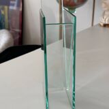 Vase design sculptural en verre – marque leonardo – style brutaliste /