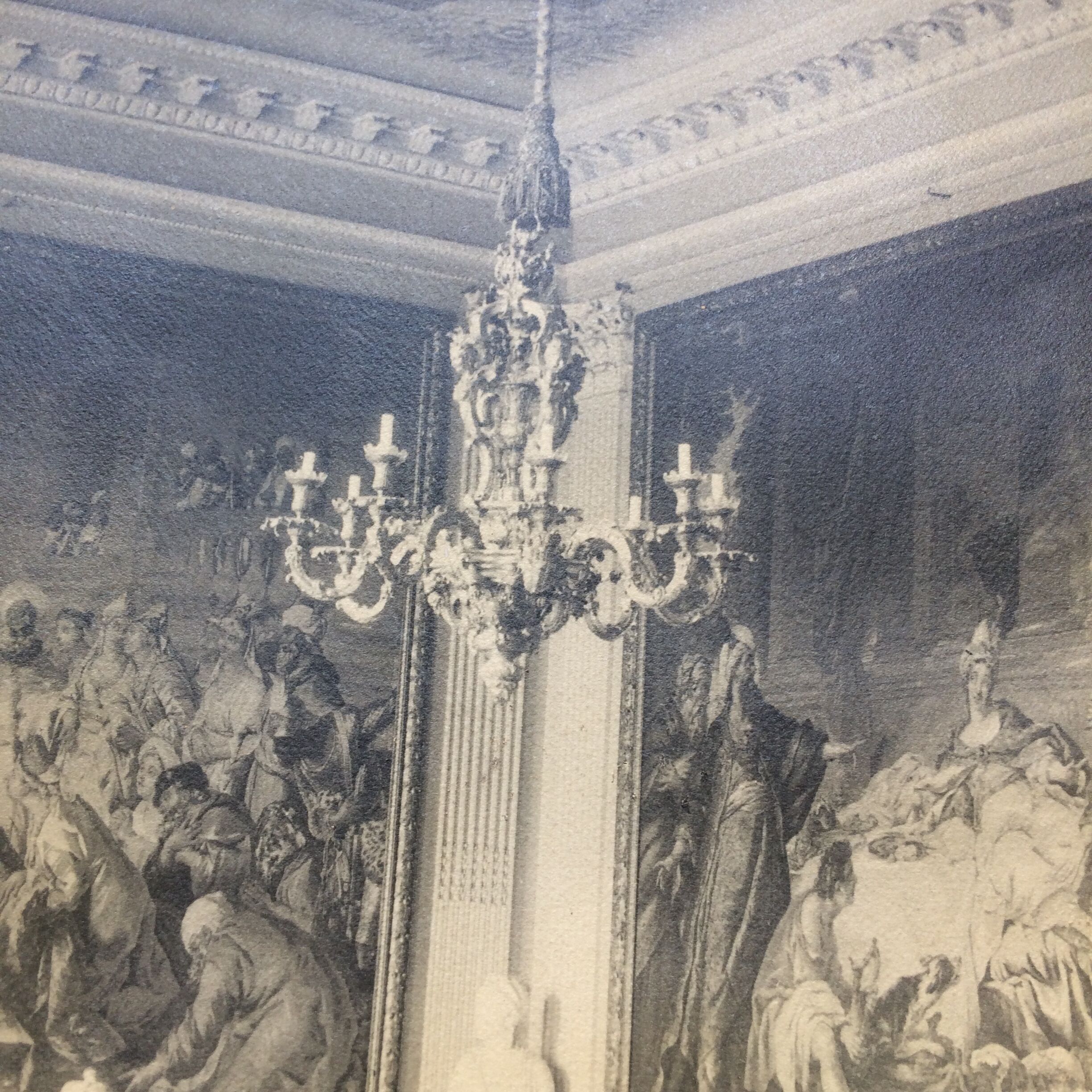 Photograph of the living room of a castle