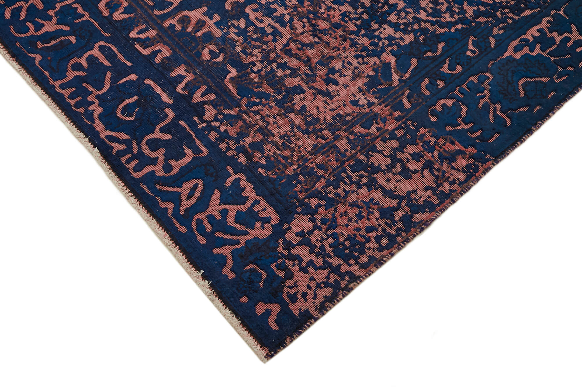 Hand-knotted persian vintage 1970s 190 cm x 275 cm blue wool carpet